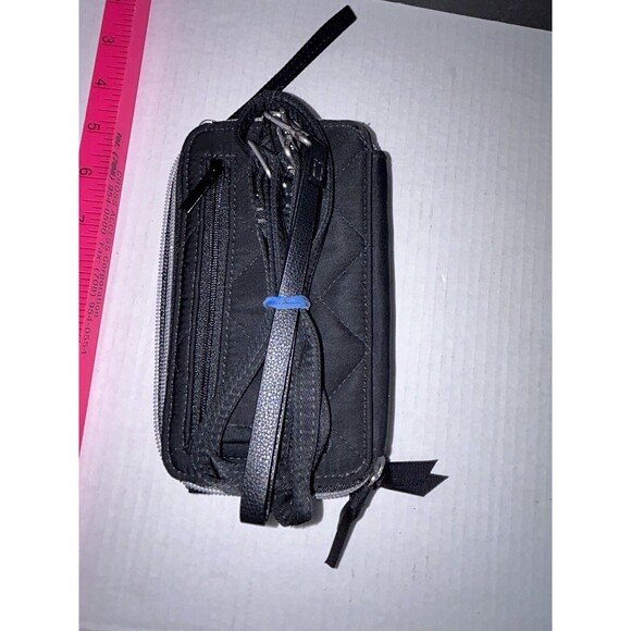 VERA BRADLEY Zip Around Wallet Wristlet Black Quilted Crossbody - Picture 12 of 12